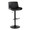 Santi table in Black Metal, Black PU, product view, featuring swivel and adjustable height