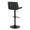 Santi table in Black Metal, Black PU, back and side view, featuring swivel and adjustable height