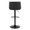 Santi table in Black Metal, Black PU, back view, featuring swivel and adjustable height