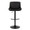Santi table in Black Metal, Black PU, front view, featuring swivel and adjustable height