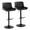 Santi Upholstered Contemporary Adjustable Barstool with Swivel in Black Metal and Black Faux Leather with Rounded T Footrest- Set of 2 — pair view