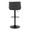 Santi table in Black Metal, Grey PU, back view, featuring swivel and adjustable height