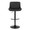 Santi table in Black Metal, Grey PU, front view, featuring swivel and adjustable height