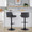Santi Upholstered Contemporary Adjustable Barstool with Swivel in Black Metal and Grey Faux Leather with Rounded T Footrest- Set of 2 — lifestyle photo 1