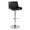 Santi Upholstered Contemporary Adjustable Barstool with Swivel in Chrome Metal and Black Faux Leather with Rounded T Footrest- Set of 2 — product view