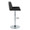 Santi Upholstered Contemporary Adjustable Barstool with Swivel in Chrome Metal and Black Faux Leather with Rounded T Footrest- Set of 2 — side view