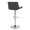 Santi table in Chrome Metal, Grey PU, back and side view, featuring swivel and adjustable height