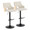 Stella table in Black Metal, Natural Wood, Cream Fabric, coordinated set view, featuring swivel and adjustable height