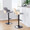 Stella table in Black Metal, Natural Wood, Light Grey Fabric, featuring swivel and adjustable height