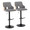 Stella Contemporary Adjustable Barstool with Swivel in Black Metal, Natural Wood and Light Grey Fabric with Rounded "t" Footrest- Set of 2 — pair view