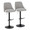 Marcel table in Black Metal, Light Grey Fabric, Brass Metal, coordinated set view, featuring swivel and adjustable height
