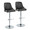 Marcel table in Chrome Metal, Black PU, coordinated set view, featuring swivel and adjustable height