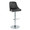 Studded Marcel Contemporary Adjustable Barstool in Chrome Metal and Black Faux Leather with Chrome Nailhead Trim and Rounded T Footrest- Set of 2 — product view