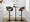 Curvo table in Black Metal, Walnut Wood, Black PU, featuring swivel and adjustable height