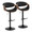 Curvo table in Black Metal, Walnut Wood, Black PU, coordinated set view, featuring swivel and adjustable height