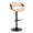 Curvo table in Black Metal, Walnut Wood, Cream PU, product view, featuring swivel and adjustable height