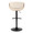Curvo table in Black Metal, Walnut Wood, Cream PU, back view, featuring swivel and adjustable height