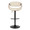 Curvo table in Black Metal, Walnut Wood, Cream PU, front view, featuring swivel and adjustable height