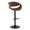 Curvo table in Black Metal, Walnut Wood, Espresso PU, product view, featuring swivel