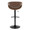 Curvo table in Black Metal, Walnut Wood, Espresso PU, back view, featuring swivel