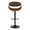 Curvo table in Black Metal, Walnut Wood, Espresso PU, front view, featuring swivel