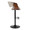 Curvo table in Black Metal, Walnut Wood, Grey PU, side view, featuring swivel and adjustable height
