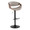 Curvo table in Black Metal, Walnut Wood, Grey PU, product view, featuring swivel and adjustable height