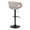 Curvo table in Black Metal, Walnut Wood, Grey PU, back and side view, featuring swivel and adjustable height