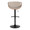 Curvo table in Black Metal, Walnut Wood, Grey PU, back view, featuring swivel and adjustable height
