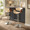 Curvo table in Chrome Metal, Walnut Wood, Cream PU, featuring swivel and adjustable height