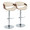 Curvo table in Chrome Metal, Walnut Wood, Cream PU, coordinated set view, featuring swivel and adjustable height