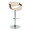 Curvo table in Chrome Metal, Walnut Wood, Cream PU, product view, featuring swivel and adjustable height