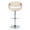 Symphony Mid-Century Modern Adjustable Barstool with Swivel in Chrome Metal, Walnut Wood and Cream Faux Leather with Rounded T Footrest- Set of 2 — front view