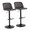 Toriano Contemporary Adjustable Bar Stool with Swivel in Black Metal and Grey Faux Leather with Rounded T Footrest- Set of 2 — pair view