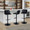 Toriano Contemporary Adjustable Bar Stool with Swivel in Black Metal and Grey Faux Leather with Rounded T Footrest- Set of 2 — lifestyle photo 3