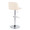 Tintori bar stool in Chrome Metal, Cream PU, back and side view, featuring swivel and upholstered seat