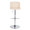 Tintori bar stool in Chrome Metal, Cream PU, front view, featuring swivel and upholstered seat