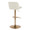 Tintori table in Cream Fabric, Gold Metal, back and side view, featuring swivel and adjustable height
