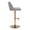 Tintori table in Grey Fabric, Gold Metal, side view, featuring swivel and adjustable height