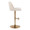 Tintori table in Cream Noise Fabric, Gold Metal, side view, featuring swivel and adjustable height