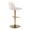 Tintori table in Cream Noise Fabric, Gold Metal, back and side view, featuring swivel and adjustable height