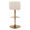 Tintori table in Cream Noise Fabric, Gold Metal, back view, featuring swivel and adjustable height