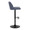 Tintori table in Blue Fabric, Black Metal, side view, featuring swivel and adjustable height