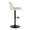 Tintori table in Cream Fabric, Black Metal, side view, featuring swivel and adjustable height