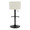 Tintori table in Cream Fabric, Black Metal, back view, featuring swivel and adjustable height