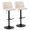 Toriano Contemporary Adjustable Barstool with Swivel in Cream Noise Fabric and Black Metal with Rounded T Footrest- Set of 2 — pair view