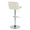 Tintori table in Cream Fabric, Chrome Metal, back and side view, featuring swivel and adjustable height