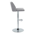 Tintori table in Grey Fabric, Chrome Metal, side view, featuring swivel and adjustable height