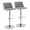 Toriano Contemporary Adjustable Barstool with Swivel in Grey Fabric and Chrome Metal with Rounded T Footrest- Set of 2 — pair view