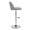 Toriano Contemporary Adjustable Barstool with Swivel in Grey Fabric and Chrome Metal with Rounded T Footrest- Set of 2 — side view
